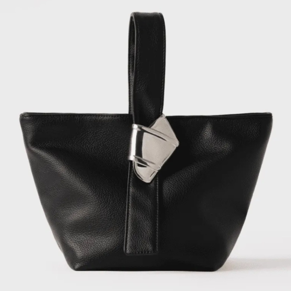 Merit collab Brandon Maxwell Black Tote with Silver Accent